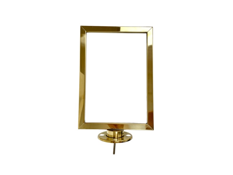 Polished Brass A4 Sign Post Top for Nuvo Stanchions
