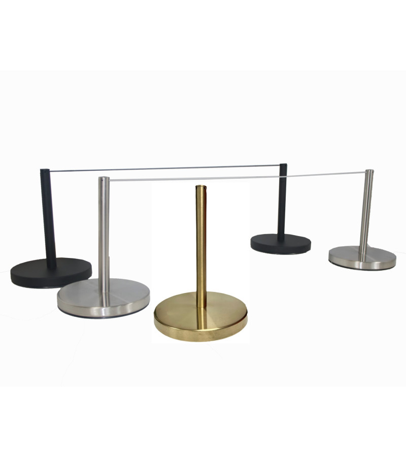 Museum Barrier Stainless Steel, Brass & Black 